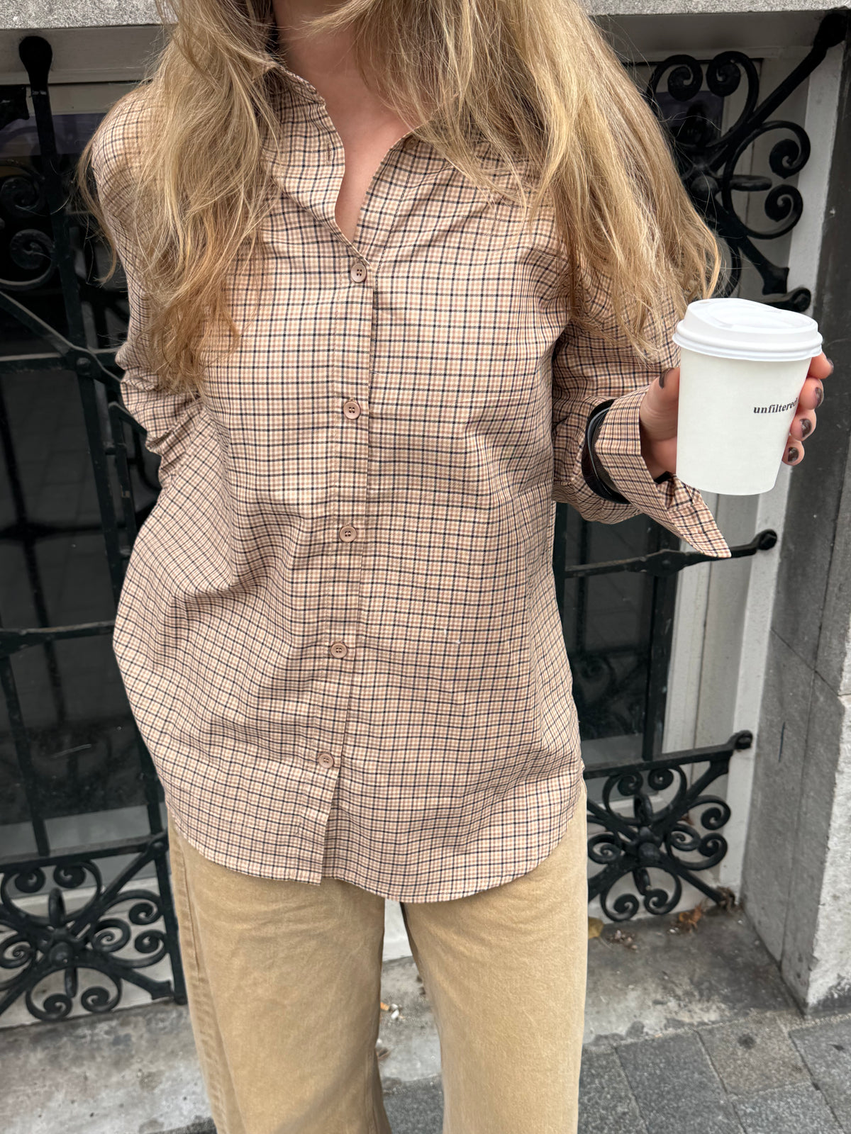 Oversized Boyfriend Shirt Beige