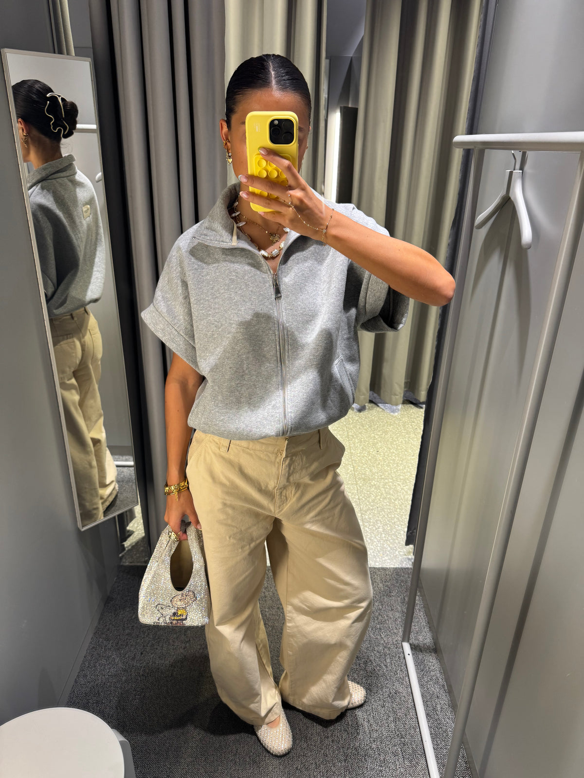 Zipper vest grey
