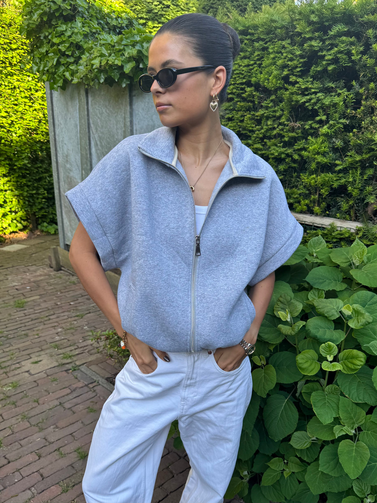 Zipper vest grey