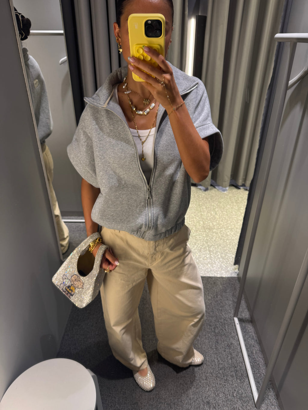 Zipper vest grey