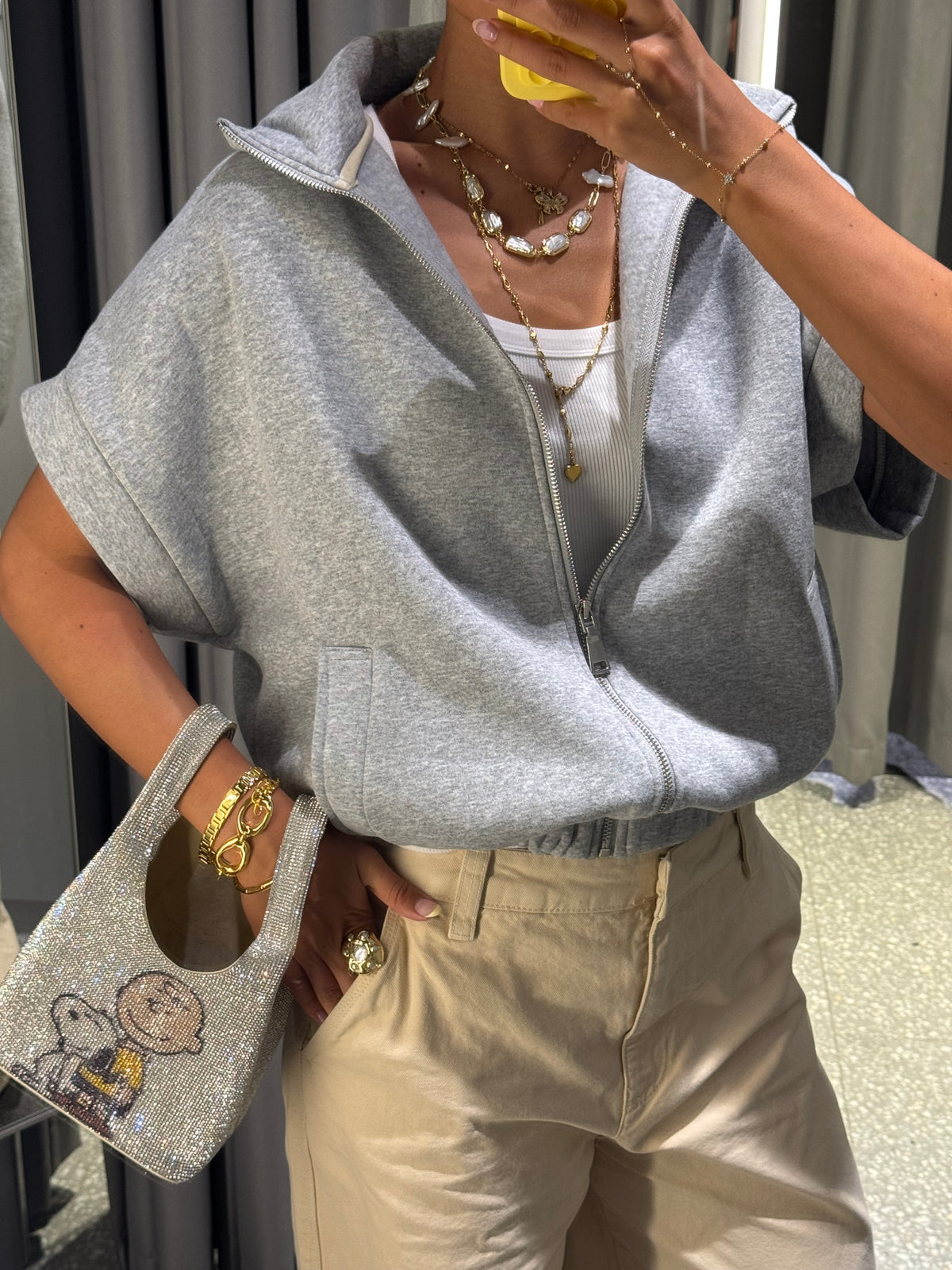 Zipper vest grey