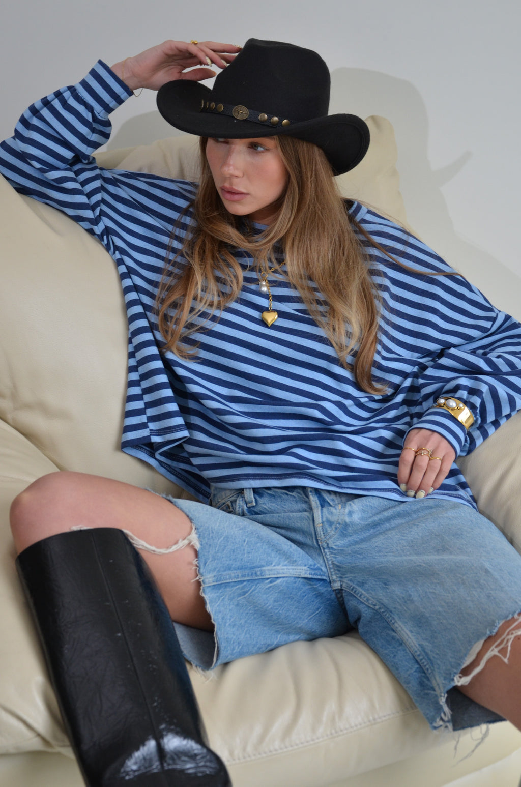 Striped Tee Blue