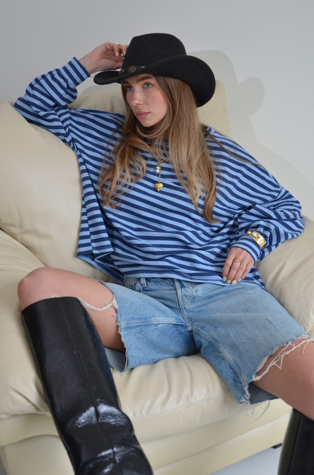 Striped Tee Blue