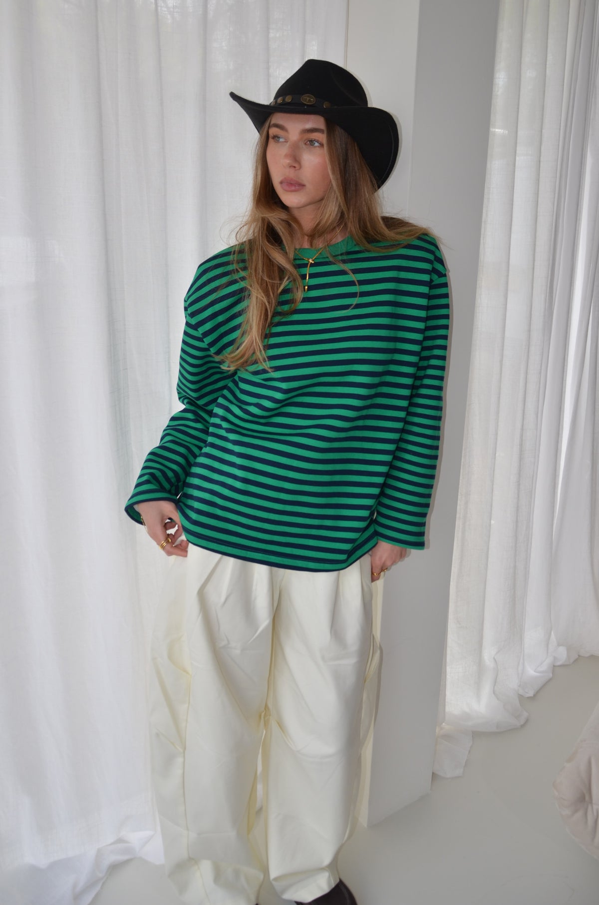 Striped Sweater Green Navy