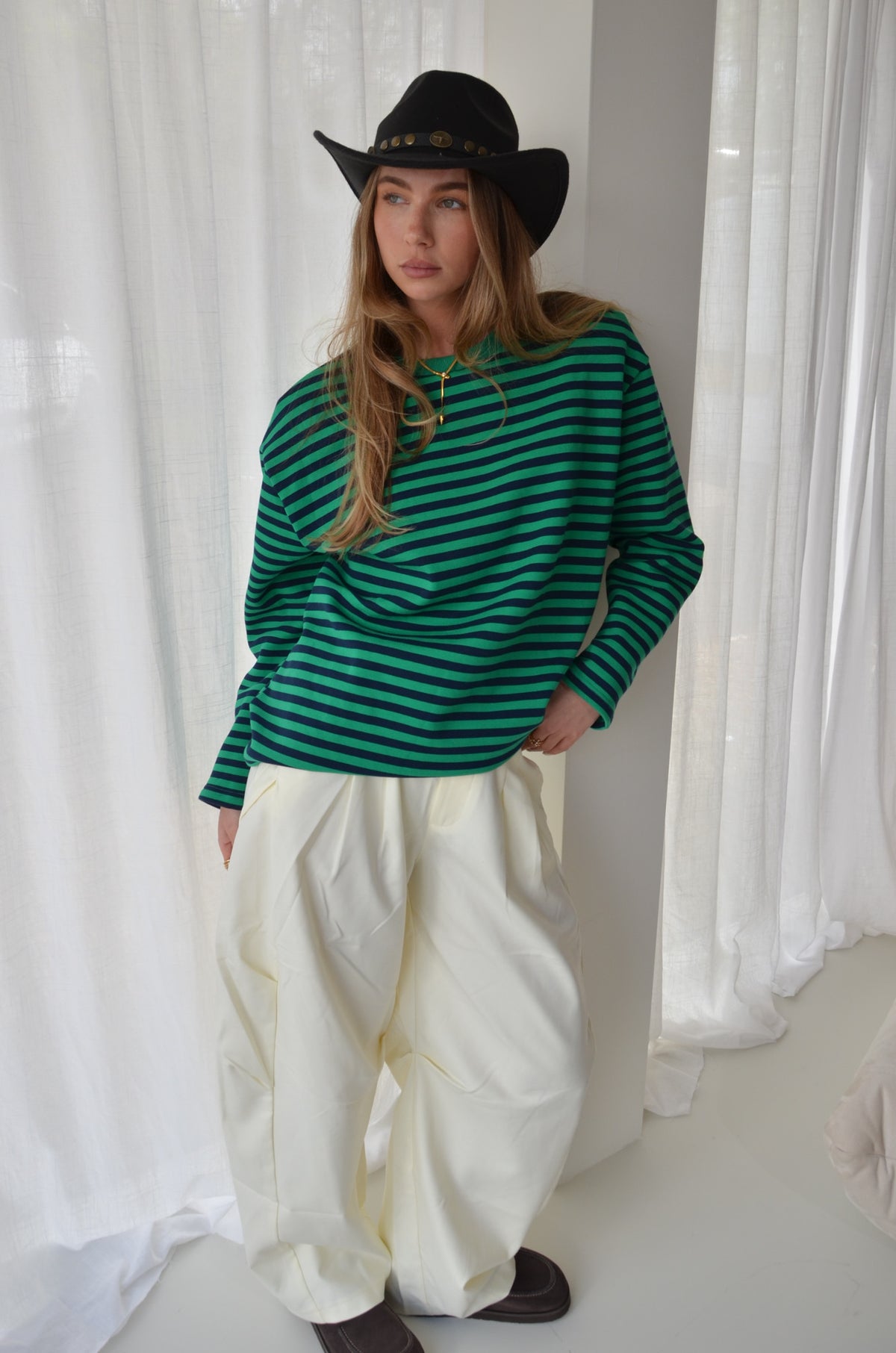 Striped Sweater Green Navy
