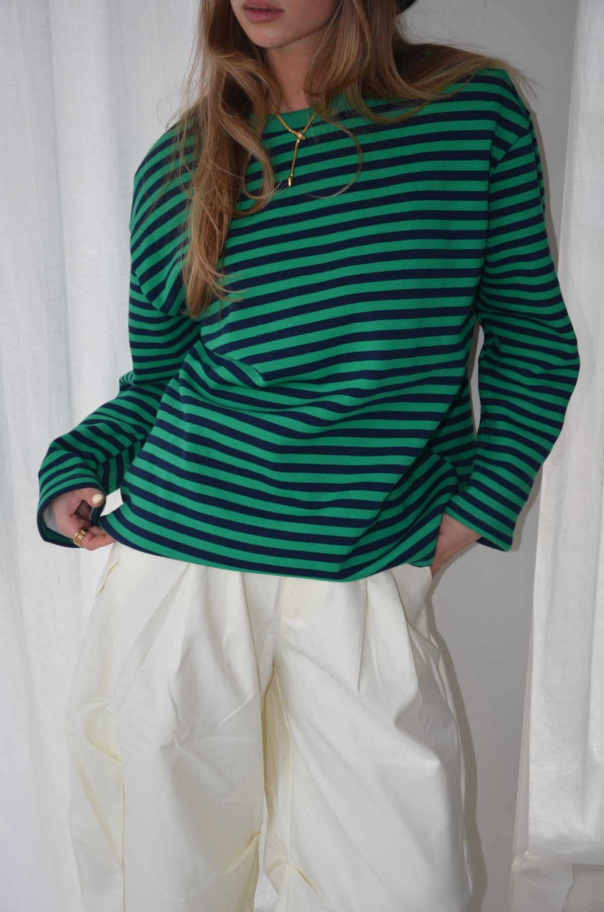 Striped Sweater Green Navy