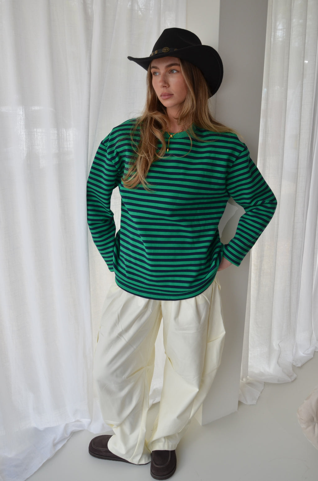 Striped Sweater Green Navy