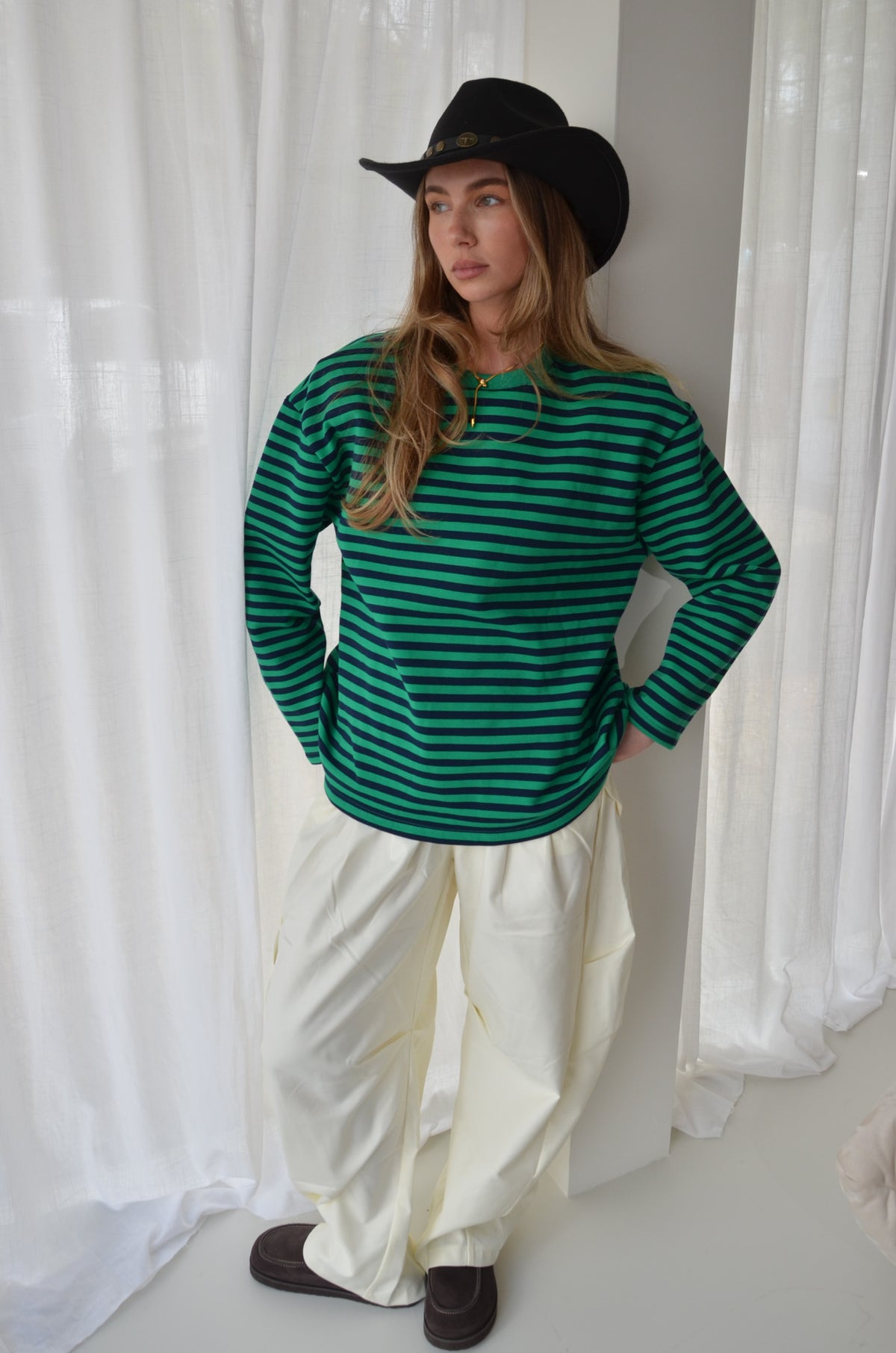 Striped Sweater Green Navy