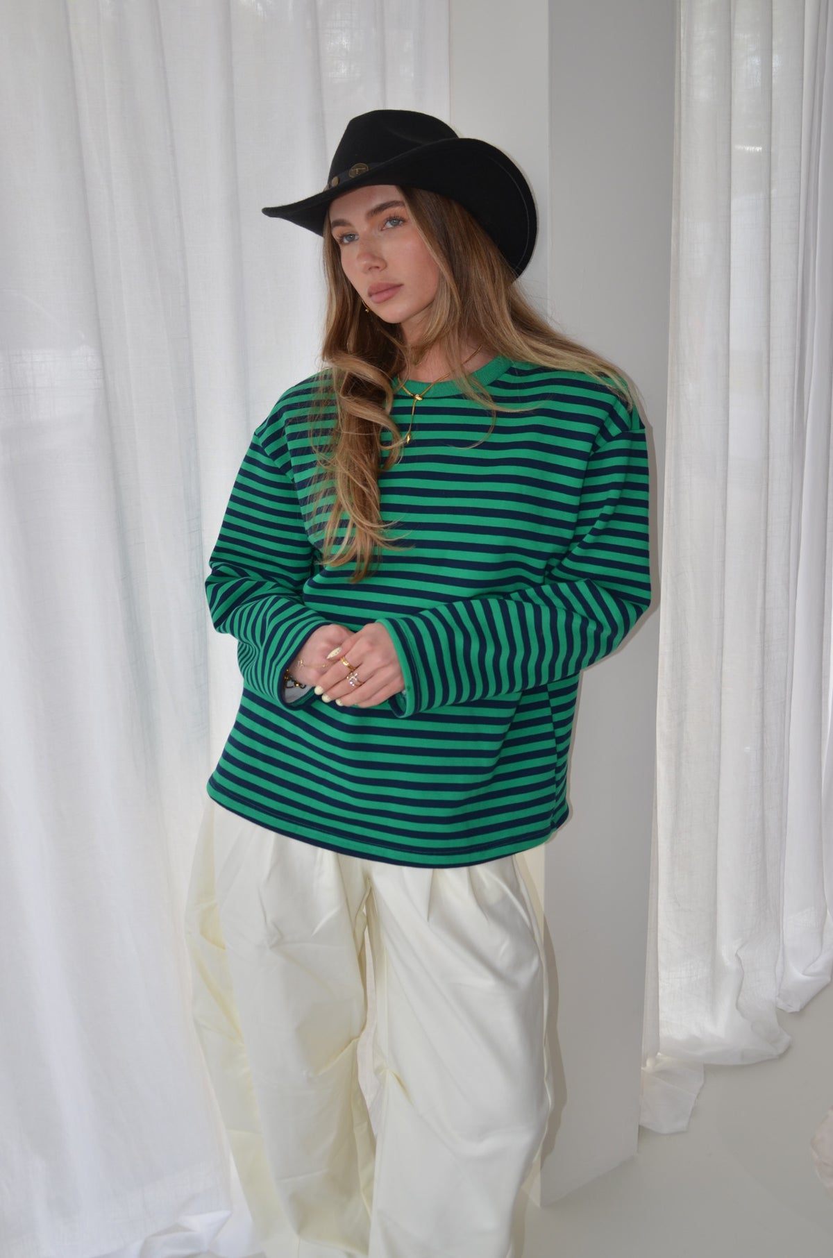Striped Sweater Green Navy
