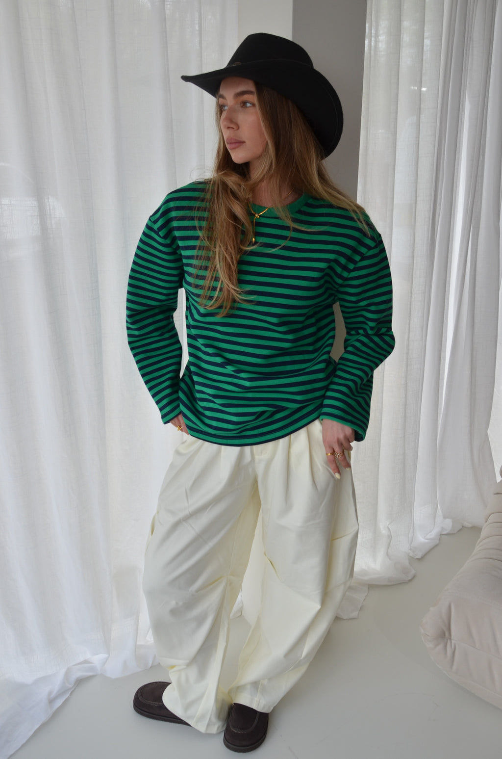 Striped Sweater Green Navy