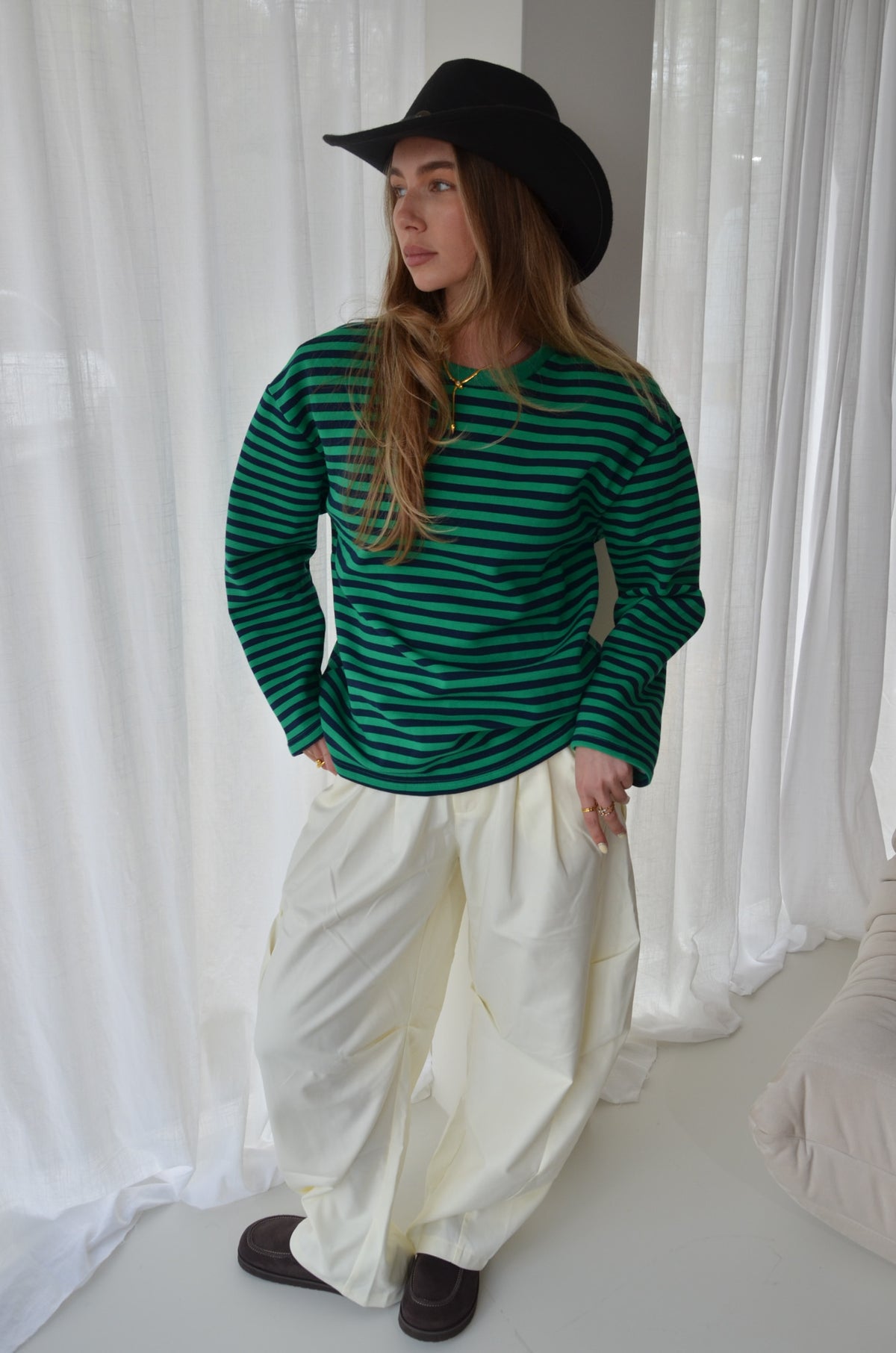 Striped Sweater Green Navy