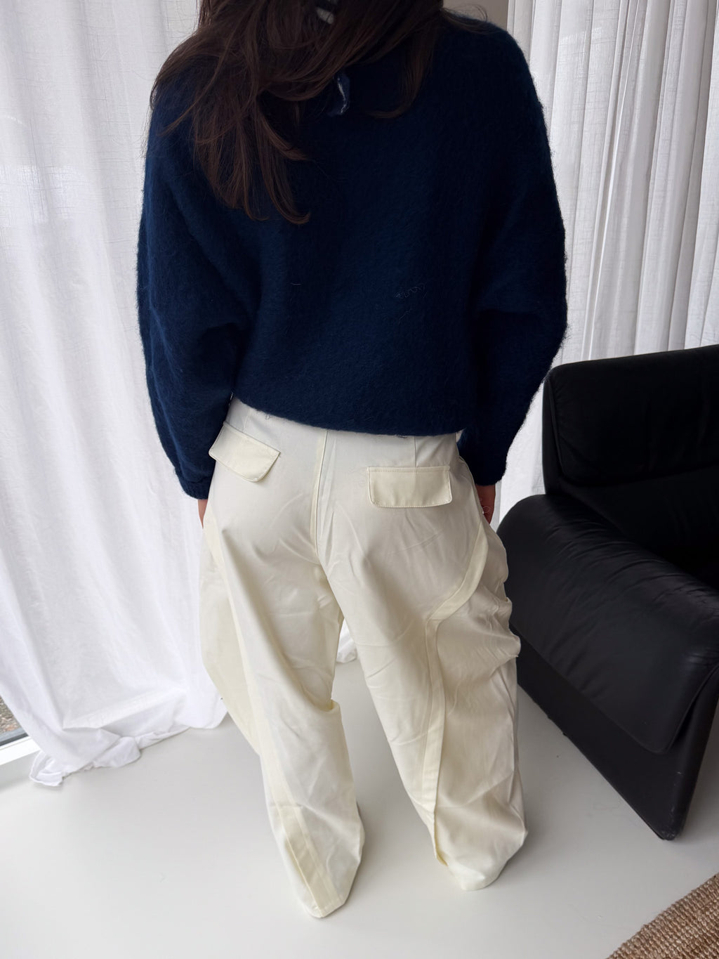 Wide leg tailored pleated pants