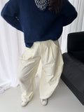 Wide leg tailored pleated pants