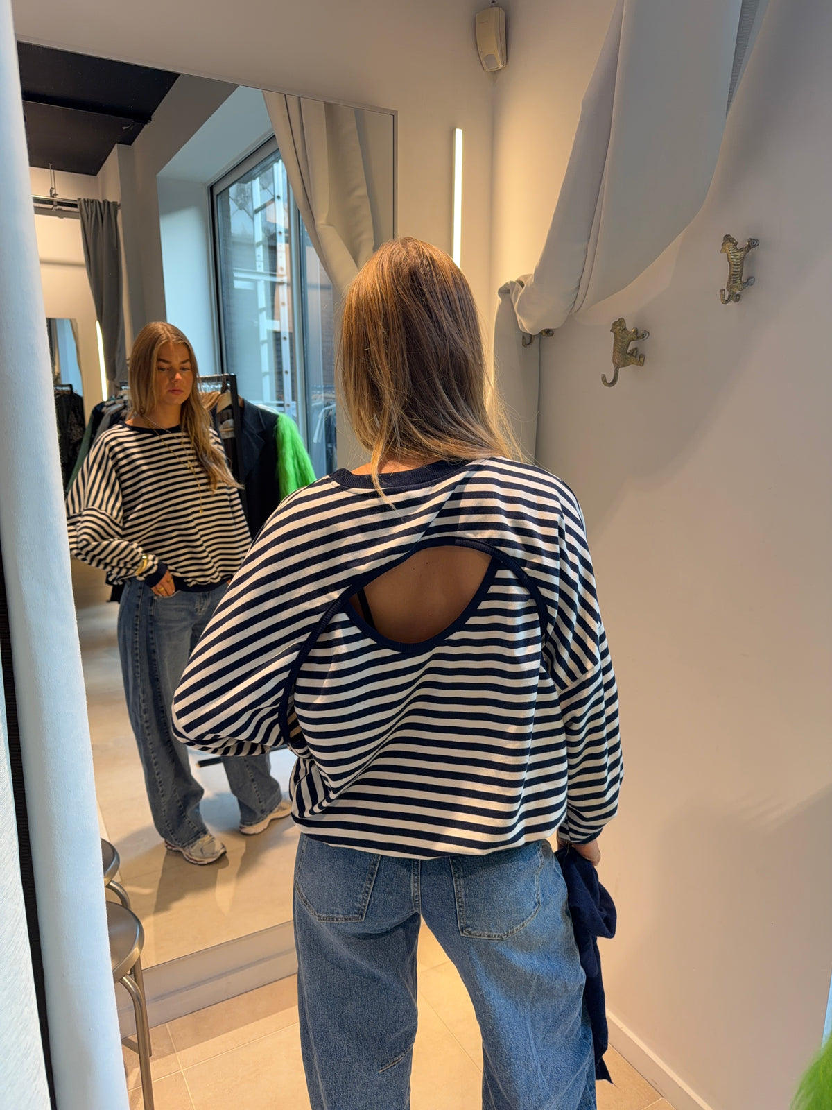Striped Cut Out Sweater