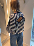 Striped Cut Out Sweater