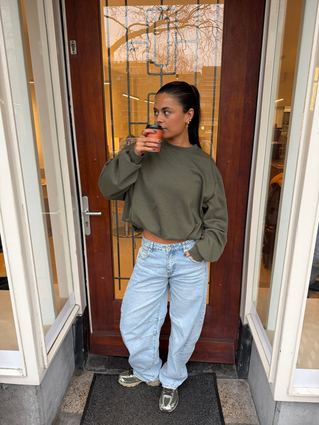 Draped Sweater Olive Green